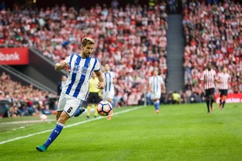 BILBAO, SPAIN - OCTOBER 16: Inigo Martinez, Real Sociedad Player, in Action during a Spanish ...