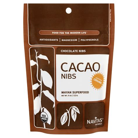 Navitas Naturals Cacao Nibs Chocolate Nibs Mayan Superfood, 4 oz, 12 ...