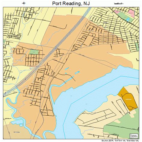 Port Reading New Jersey Street Map 3460540