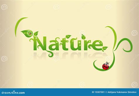 Nature Word - Coloring Page For Adults And Children. Doodle Cart Vector ...