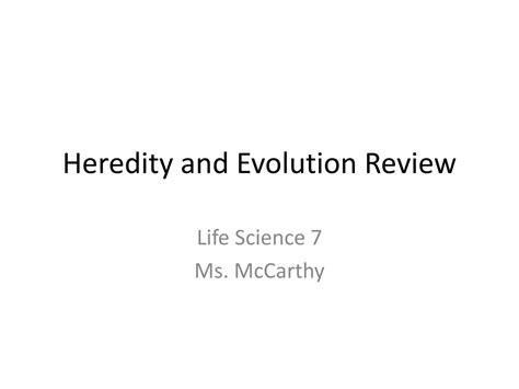 PPT - Heredity and Evolution Review PowerPoint Presentation, free ...