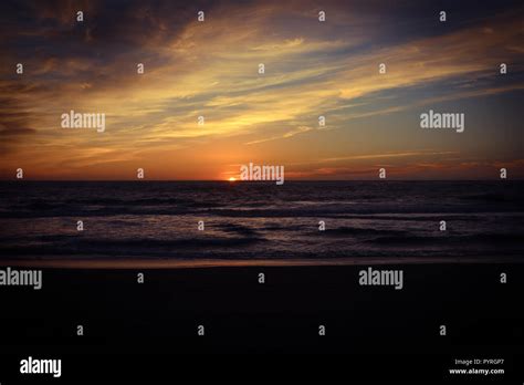 Sunset on Moonstone Beach Stock Photo - Alamy