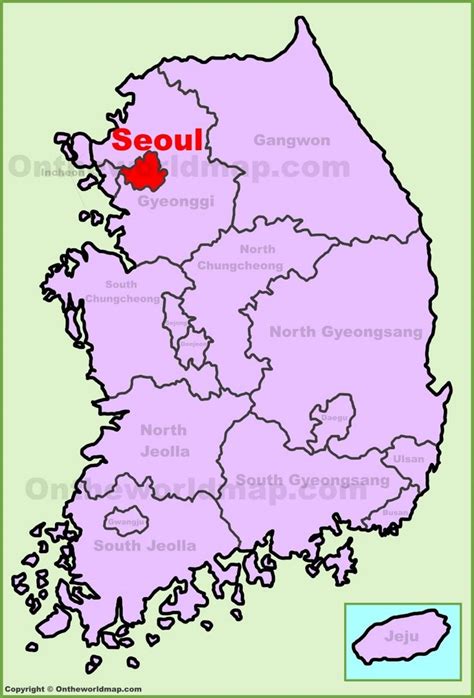 Seoul location on the South Korea Map | Korea map, Seoul, Map