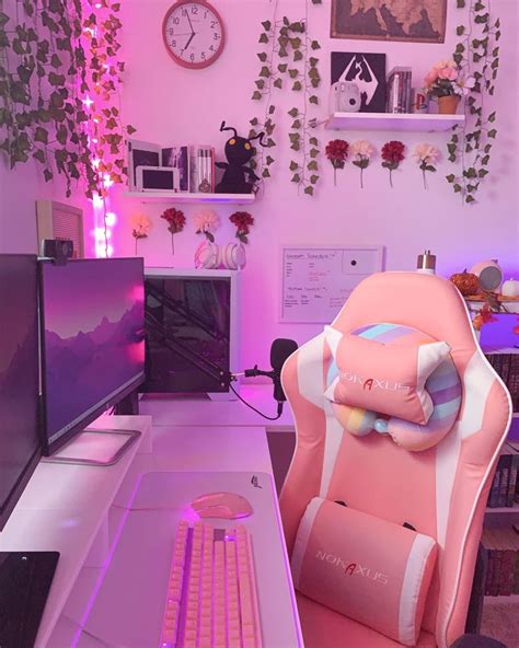 Aesthetic Pink Pc Setup Gaming Room Setup, Game Room, 52% OFF