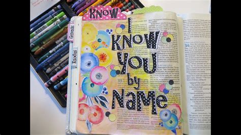 Technique Thursday #41: Exodus 33:17 -I Know You Bible Journaling Page - YouTube