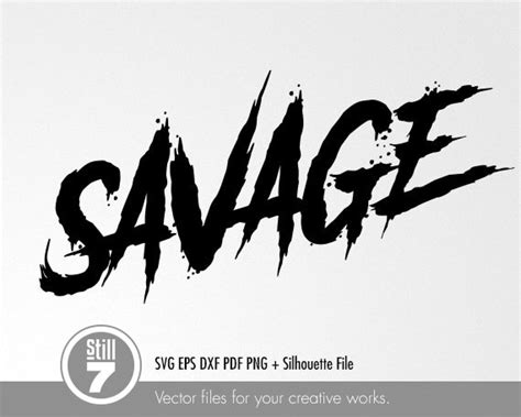 Savage Lettering Svg Svg Cutting File Eps Dxf Pdf Png - Etsy