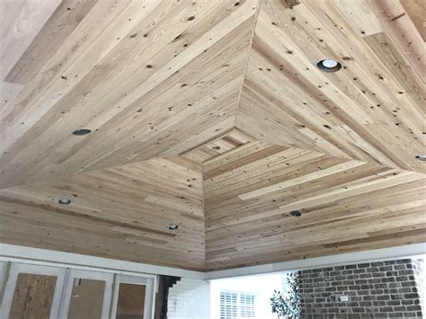 Cypress tongue and groove porch ceiling we did. : r/Carpentry