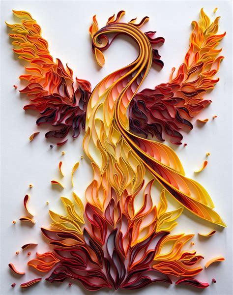 Rising Phoenix - Quilled Phoenix @mainelyquilling | Fénix, Fire, Brighid | Pinterest | Filigrana ...