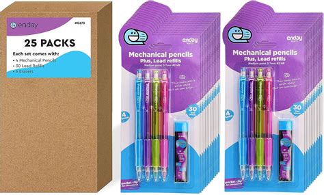 Amazon.com : Enday 100 Mechanical Pencils Bulk - 0.7mm Medium Point HB #2 Lead Pencils, Comfort ...