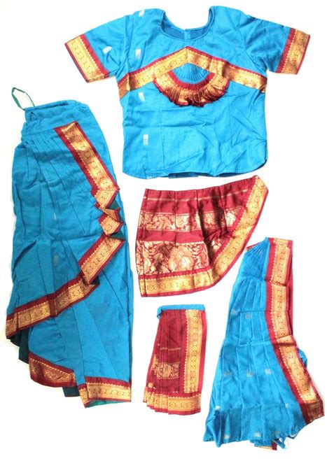 Kuchipudi dance costume ready made Art silk PurBlu34