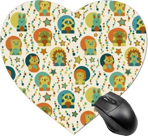 Amazon.com : Mouse Pad for Laptop, Zoo Cute Cartoon Animal Doodle Rubber Mouse Mat, Office ...