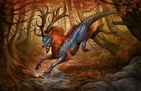 Autumnal Qilin by KatePfeilschiefter on DeviantArt | Mythical monsters ...