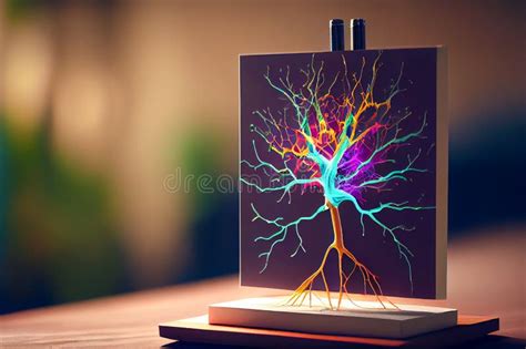 Neuron, Brain Cell on Canvas Painting, Ai Illustration Stock ...