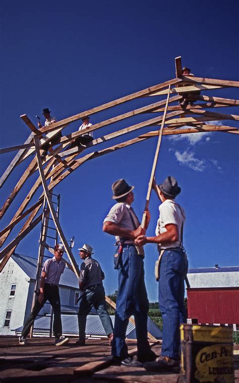 Conservative Mennonites Raise Barn Photograph by Blair Seitz - Fine Art America