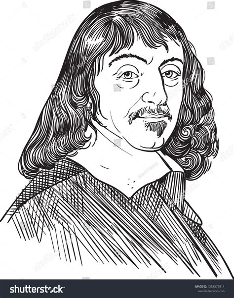 Rene Descartes 15961650 Portrait Line Art Stock Vector (Royalty Free) 1358575811 | Shutterstock ...