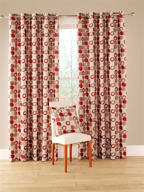 Red Geometric Pattern Curtains | Home Design Ideas
