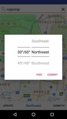 azimuth map with MyAndroid