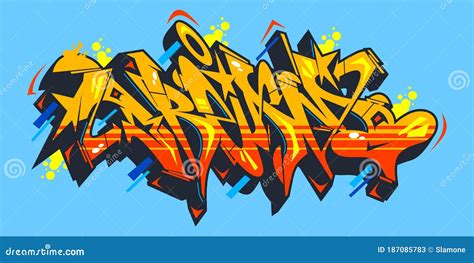 Abstract Word Dream Graffiti Style Font Lettering Vector Illustration ...