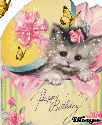 Sparkling Happy Birthday Kitten Gif Pictures, Photos, and Images for Facebook, Tumblr, Pinterest ...