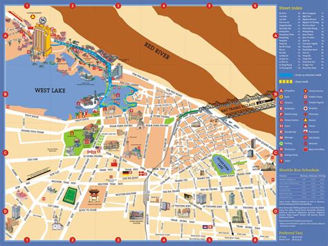 Hanoi attractions map - Hanoi tourist attractions map (Vietnam)