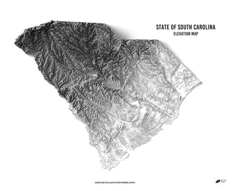 South Carolina Elevation Map | Elevation map, Elevation, Relief map