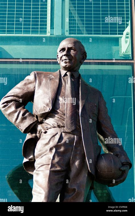 Statue of Sir Matt Busby outside Manchester United football ground, Old ...