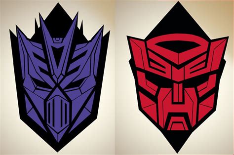 Transformers Decepticon Autobot Split Logo Art Board Print | ubicaciondepersonas.cdmx.gob.mx