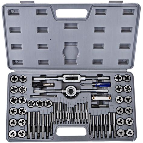 VEVOR Tap and Die Set, 60 PCS Tap Set Metric and Sae with Metal Storage ...