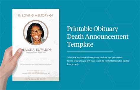 Obituary Announcement Template - prntbl.concejomunicipaldechinu.gov.co