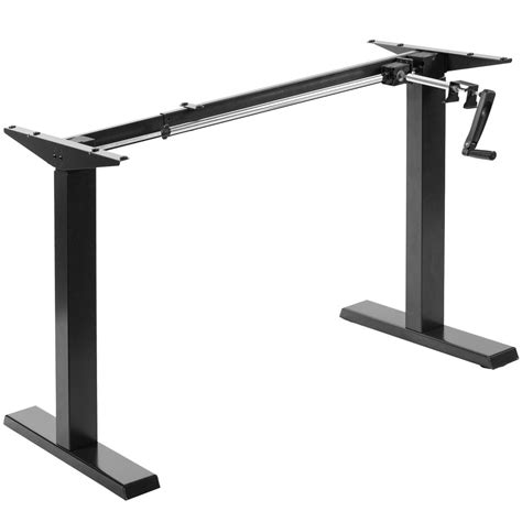 VIVO Black Manual Height Adjustable Stand Up Desk Frame Crank System ...