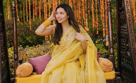 Mahira Khan Slays In A Yellow Saree In New Pics From Her Pre-Wedding ...