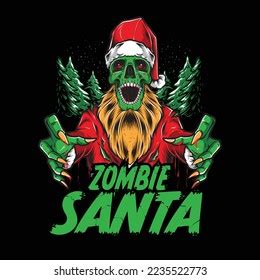 Zombie Santa Claus Vector Illustration Stock Vector (Royalty Free ...