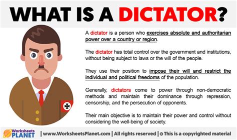 What is a Dictator | Definition of Dictator