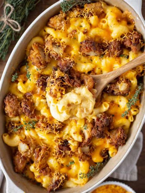 Mac & Cheese with Fried Chicken - Essence Eats