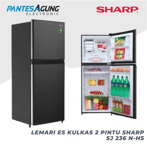 Jual LEMARI ES KULKAS 2 PINTU SHARP SJ 236 MN-HS | Shopee Indonesia