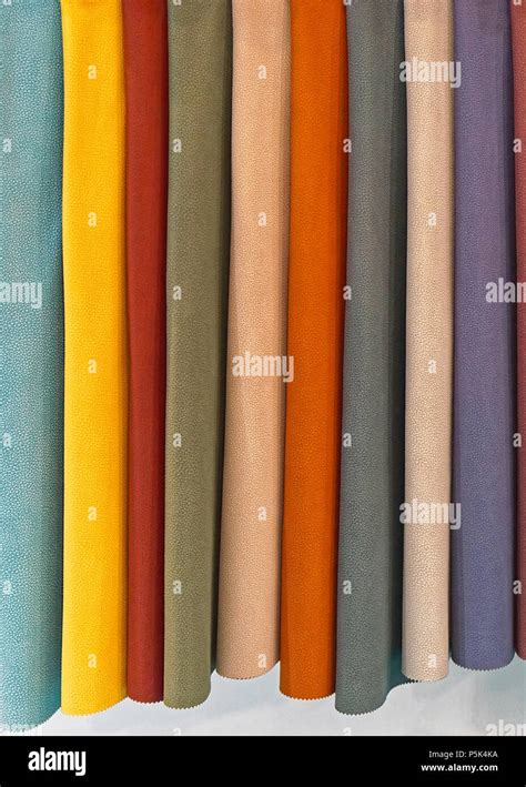 Various colour leather material Stock Photo - Alamy