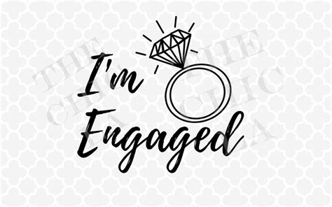 Clipart: i'm Engaged With Ring Digital Art | Etsy