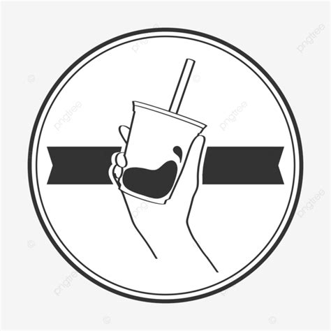 Milk Tea Icon Black And White Circle, Milk Tea, Icon, Logo PNG Transparent Clipart Image and PSD ...