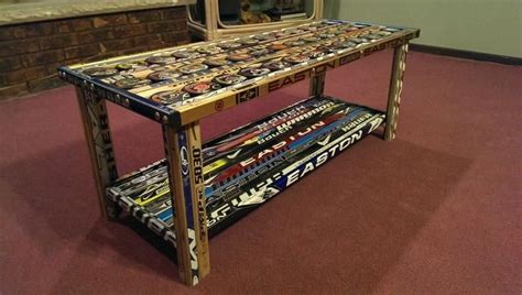 Hockey Stick Coffee Table in 2020 | Hockey stick crafts, Hockey room, Coffee table top ideas