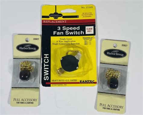 REPLACEMENT CEILING FAN 3 Switch Speed Fantech Plus Pull Chains Round Walnut $12.00 - PicClick