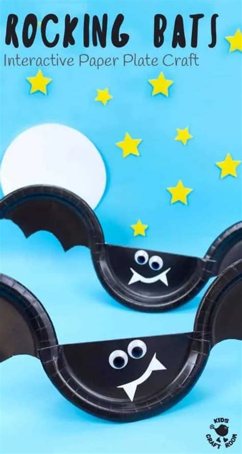 Rocking Paper Plate Bat Craft - Kids Craft Room