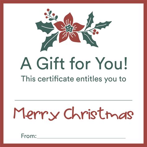 5 Best Images of Free Printable Christmas Gift Voucher Templates - Christmas Gift Voucher ...