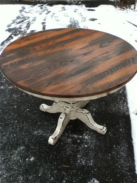 Distressed Wood Round Dining Table – HOMYSTYLE