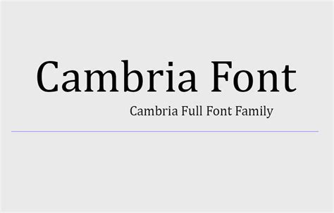 Cambria Font Free Download