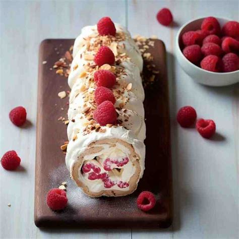 Hazelnut Meringue Roulade With Raspberries {Mary Berry Roulade}