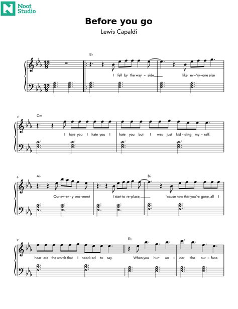 Before you go by Lewis Capaldi Sheet music for Piano (Solo) | Musescore.com