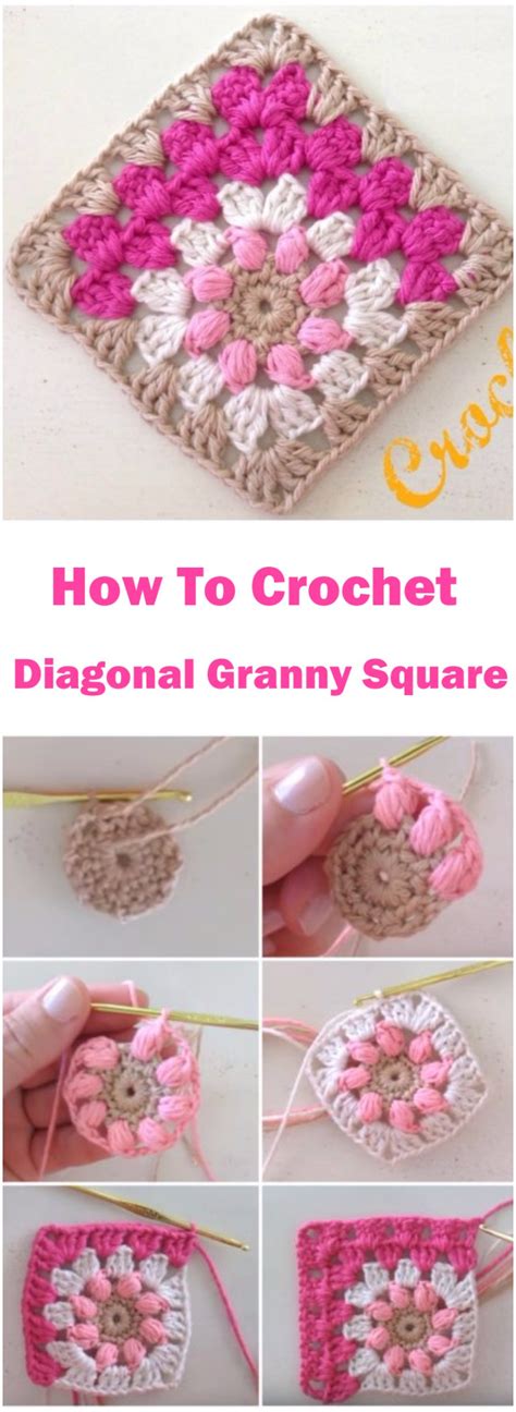 Diagonal Granny Square Crochet Tutorial - ilove-crochet