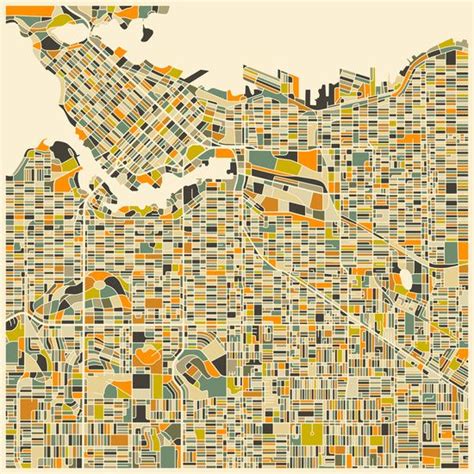 VANCOUVER Map Art Print by Jazzberry Blue | Society6 Map Canvas Print, Map Art Print, Canvas ...