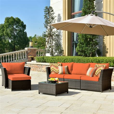 ovios Patio Furniture Set, Backyard Sofa Outdoor Furniture 6 Pcs Sets ...