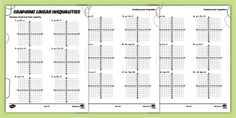 Graphing Linear Inequalities Worksheet | Twinkl USA - Twinkl